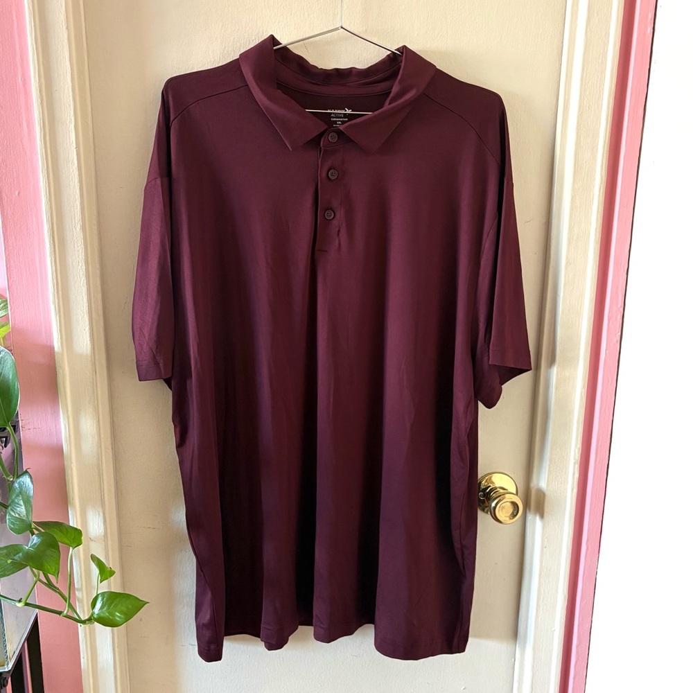 Men’s Old Navy Active Cloudmotion Burgundy Red Go-Dry Cool Polo T-shirt